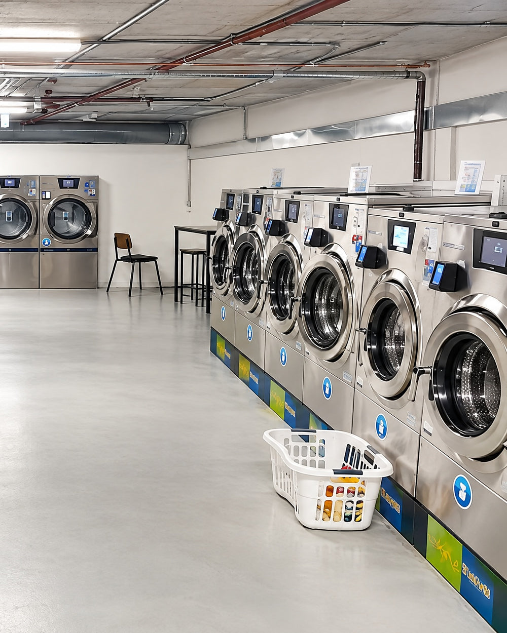 Front-loading washing machines at Slick’s Laundromat